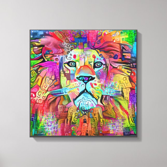 Impressão Em Tela Lion-Face | Zazzle_Growth. (Frente)