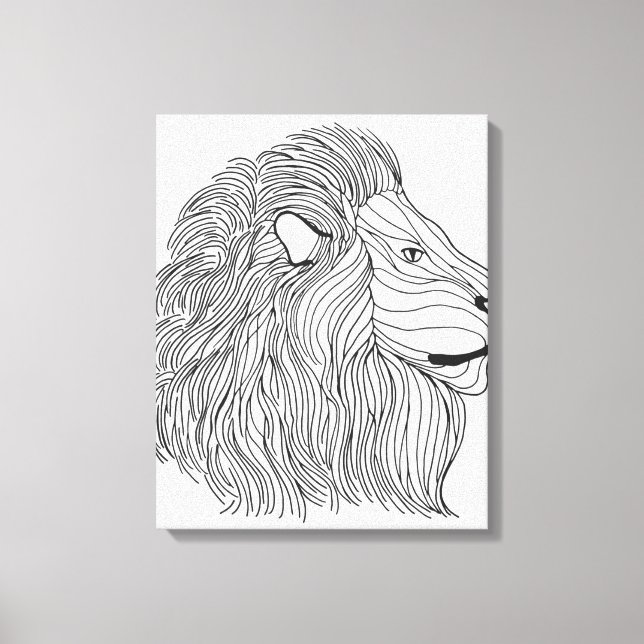 Impressão Em Tela Lion Head inspirado 30 (Frente)