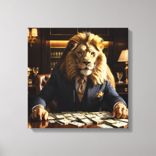 Impressão Em Tela Lion in a Suit