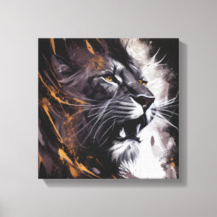Impressão Em Tela Lion Portrait Animal Painting Willife Adventure