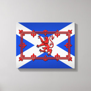 Impressão Em Tela Lion Rampant Na Bandeira Escocesa