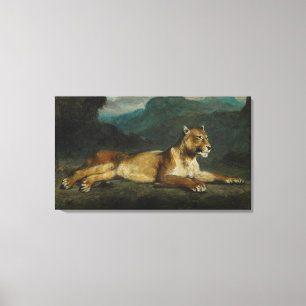 Impressão Em Tela Lioness reclining, c.1855 (óleo no painel)