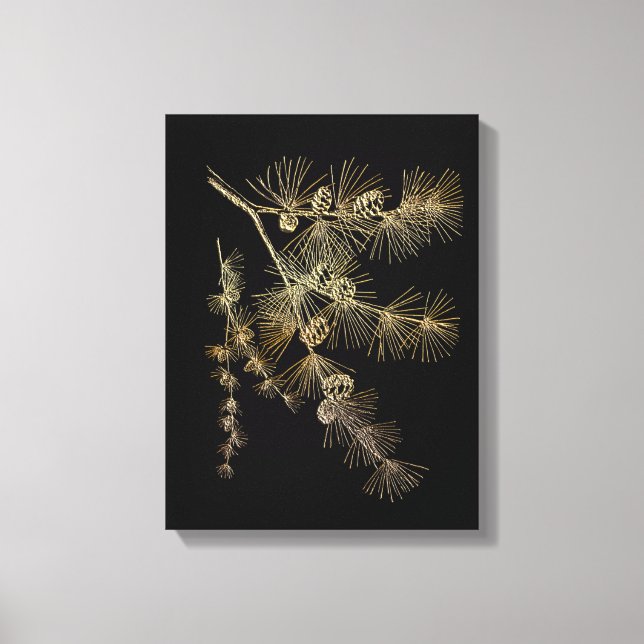 Impressão Em Tela Liquid Gold pine tree branch Plants nature art  (Frente)