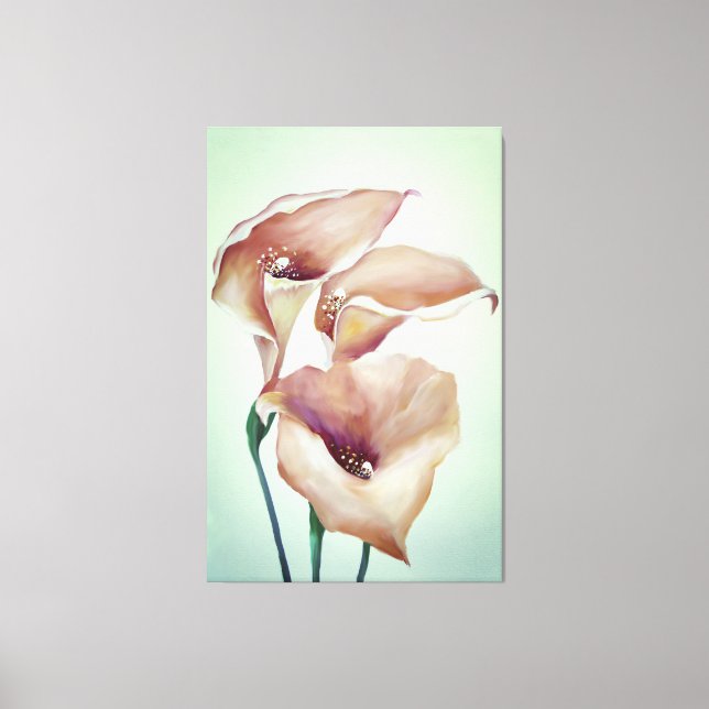 Impressão Em Tela Lírios de Calla de Aquarela Sublime (Frente)