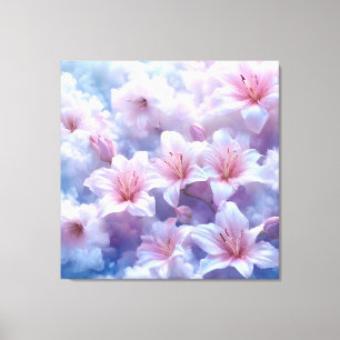 Impressão Em Tela Lírios rosa suave