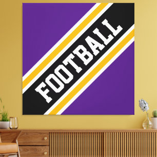 Impressão Em Tela Listras de FOTEBOL Roxo Preto Laranja Atlética