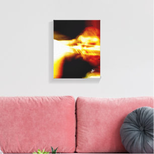 Impressão Em Tela Listras de Luz Abstratas Amarelas e Pretas