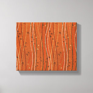 Impressão Em Tela Listras Vermelhas Onduladas: Arte Abstrata Japones