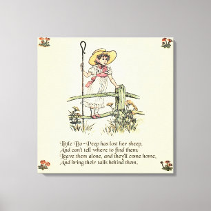 Impressão Em Tela Little Bo-Peep: Clássico de Kate Greenaway Nursery
