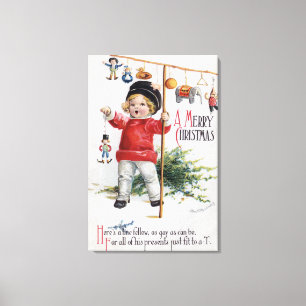 Impressão Em Tela Little Boy que mostra seus presentes