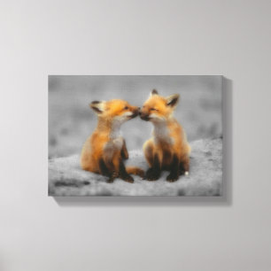 Impressão Em Tela Little Fox Love