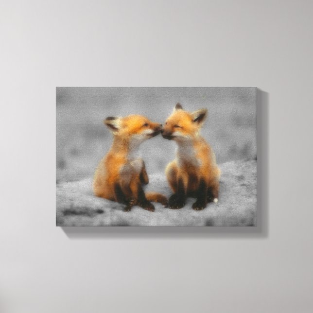 Impressão Em Tela Little Fox Love (Frente)