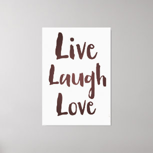 Impressão Em Tela Live Laugh Love - citação inspiradora de vintage