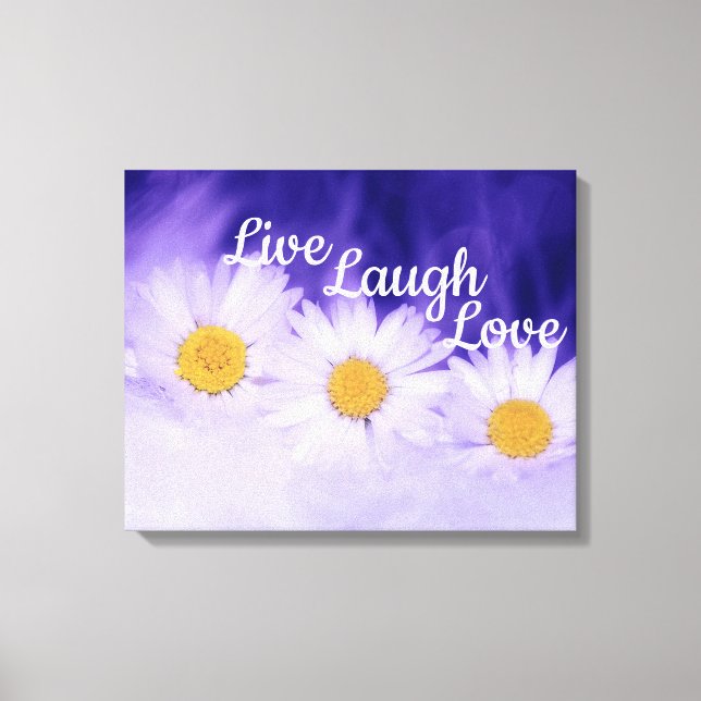 Impressão Em Tela Live Laugh Love Daisies (Frente)