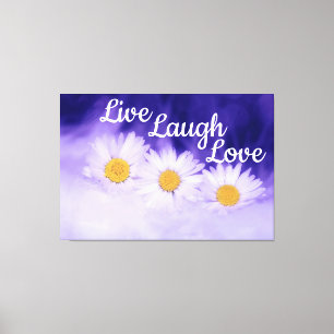 Impressão Em Tela Live Laugh Love Daisies