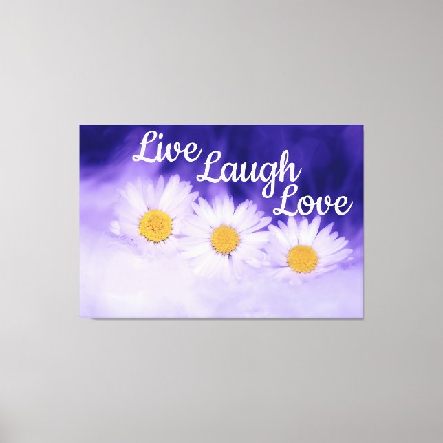 Impressão Em Tela Live Laugh Love Daisies (Frente)