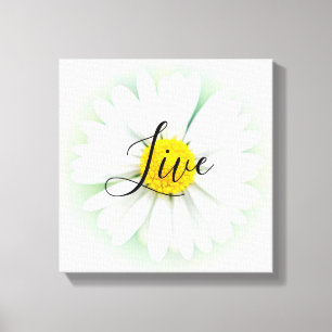 Impressão Em Tela Live Laugh Love Daisy