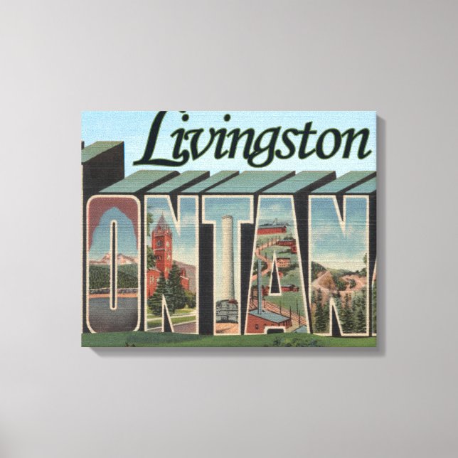 Impressão Em Tela Livingston, Montana (Frente)