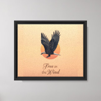 Impressão Em Tela "Livre como o Vento - Águia Força Inspira Arte