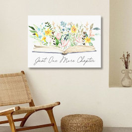 Impressão Em Tela Livro Aberto por Aquarela com Flores Estética Flor