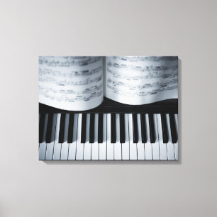 Impressão Em Tela Livro das chaves e de música do piano
