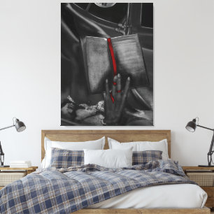 Impressão Em Tela Livro de carvão em lua Lover Crimson Wall Art