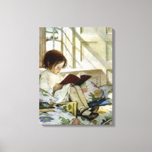 Impressão Em Tela "Livros no inverno" por Jessie Willcox Smith