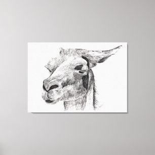 Impressão Em Tela Llama Love
