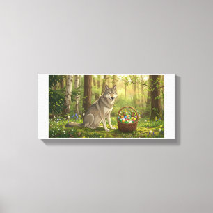 Impressão Em Tela Lobo da Páscoa