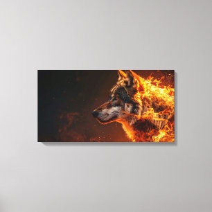 Impressão Em Tela Lobo flamejante