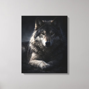 Impressão Em Tela Lobo Mal-Humorado em Tela – Retrato de Vida Selvag