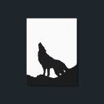 Impressão Em Tela Lobo Pop de Arte Negra e Branca Howling na Lua<br><div class="desc">Um lobo ainda é um lobo,  mesmo quando está sozinho. Talvez um lobo seja ainda mais um lobo quando está sozinho.</div>