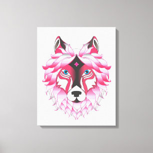Impressão Em Tela Lobo Rosa