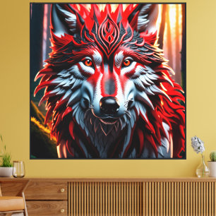 Impressão Em Tela Lobo-tribo