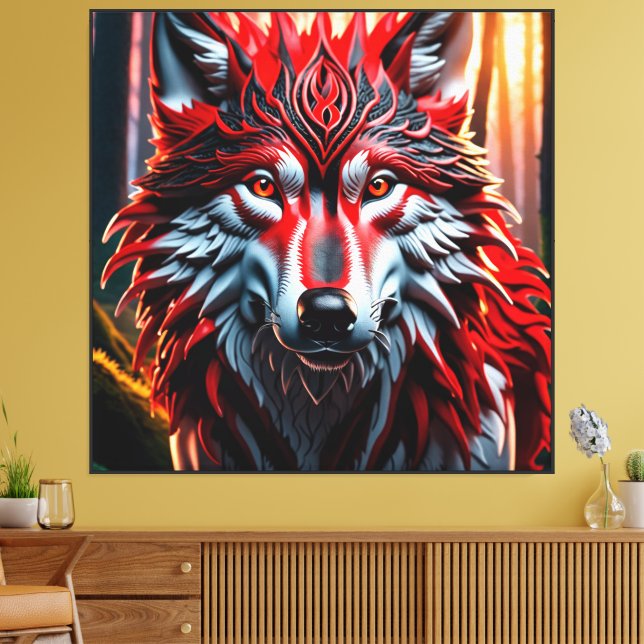 Impressão Em Tela Lobo-tribo (Insitu(Sala de estar))
