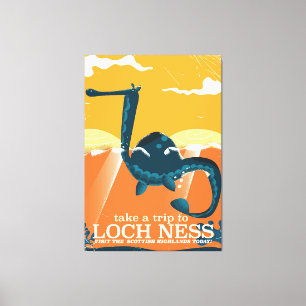 Impressão Em Tela Loch Ness Scotland Highlands Vintage monster