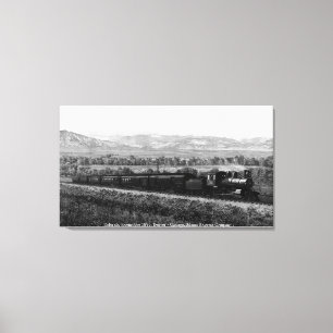 Impressão Em Tela Locomotiva Vintage, Montanhas Rochosas Colorado