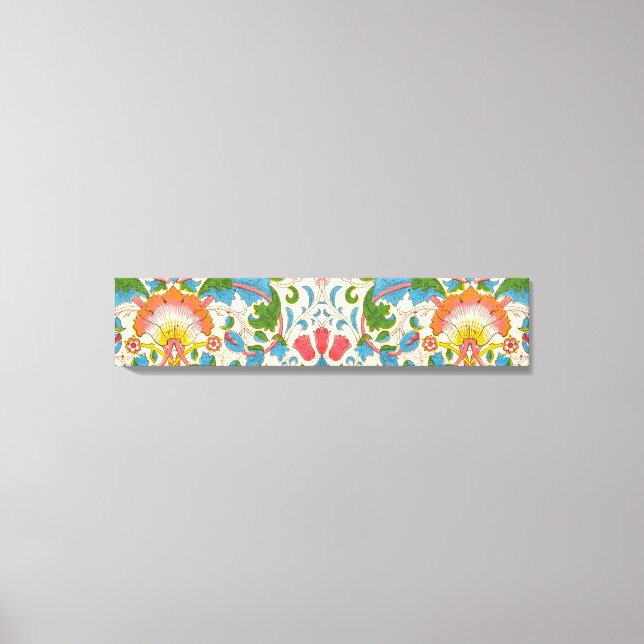 Impressão Em Tela Lodden Rosa (por William Morris) (Frente)