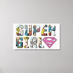 Impressão Em Tela Logotipo cómico de Supergirl