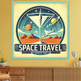 Impressão Em Tela Logotipo da Martini Space Travel 1957 New Worlds