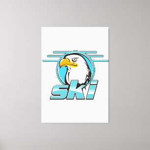 Impressão Em Tela Logotipo de esqui Retro Golden Eagle
