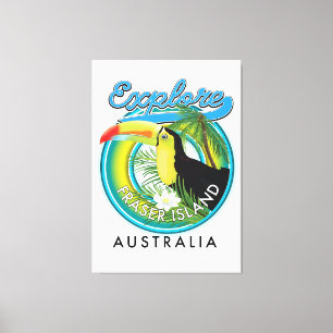 Impressão Em Tela logotipo de exploração da Ilha Fraser Austrália