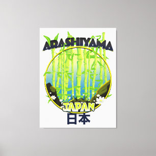 Impressão Em Tela logotipo de viagem Arashiyama Japão