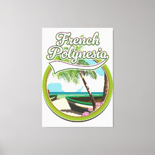 Impressão Em Tela logotipo de viagem da Polinésia Francesa.