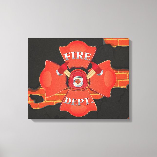 Impressão Em Tela Logotipo do Fire Dept (Frente)