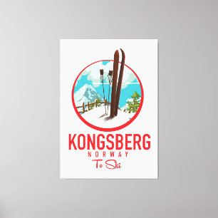 Impressão Em Tela logotipo do Kongsberg Noruega Esqui