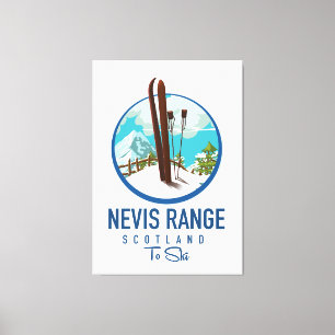 Impressão Em Tela logotipo do Nevis Range escócia Esqui