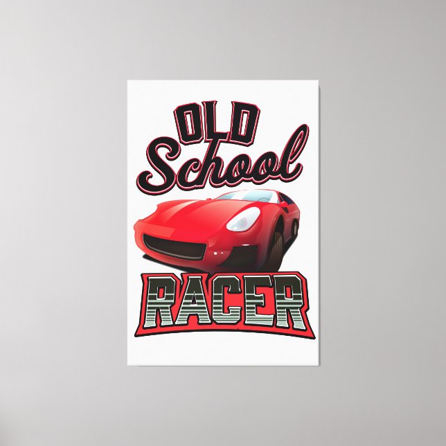 Impressão Em Tela Logotipo do Old School Racer (Frente)