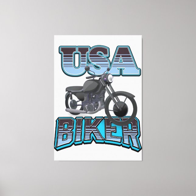 Impressão Em Tela Logotipo do USA Biker (Frente)