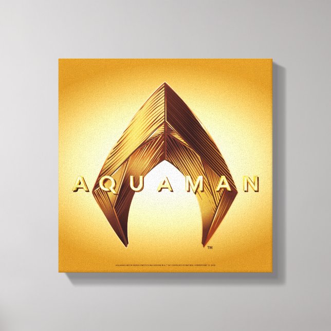 Impressão Em Tela Logotipo dourado de Aquaman | Aquaman (Frente)